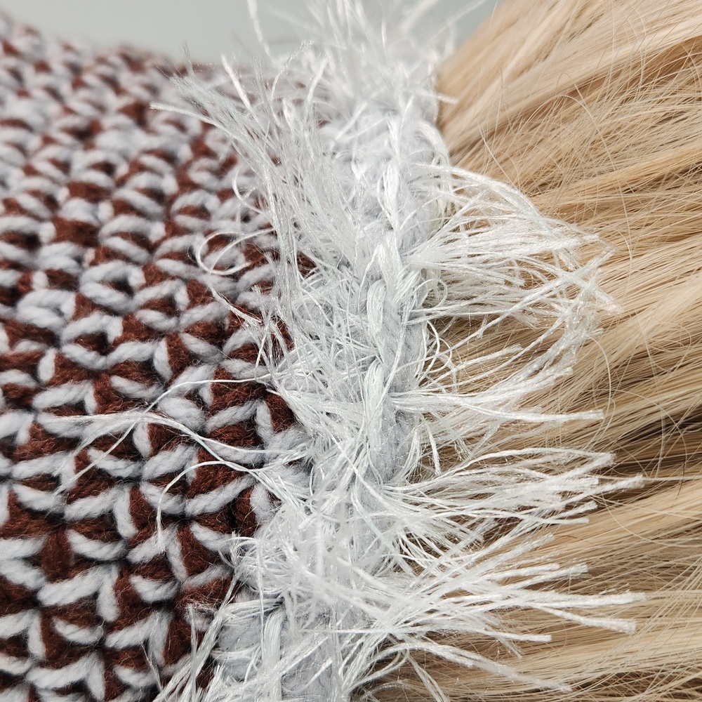 Hand knit woolen fringe hat OSFM - Picture 8 of 13